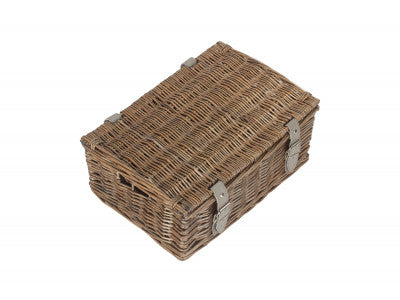 14 inch EMPTY WICKER HAMPER BASKET - ANTIQUE WASH - UNLINED