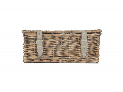 14 inch EMPTY WICKER HAMPER BASKET - ANTIQUE WASH - UNLINED