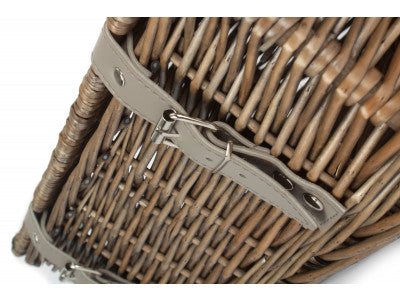 14 inch EMPTY WICKER HAMPER BASKET - ANTIQUE WASH - UNLINED