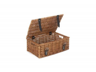 14 inch EMPTY WICKER HAMPER BASKET - DOUBLE STEAMED - UNLINED