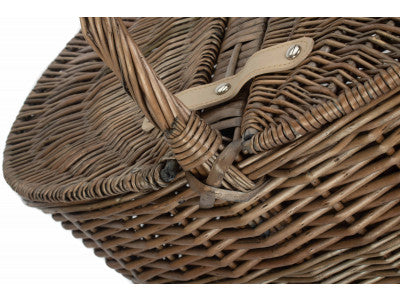 DEEP ANTIQUE WASH OVAL PICNIC BASKET