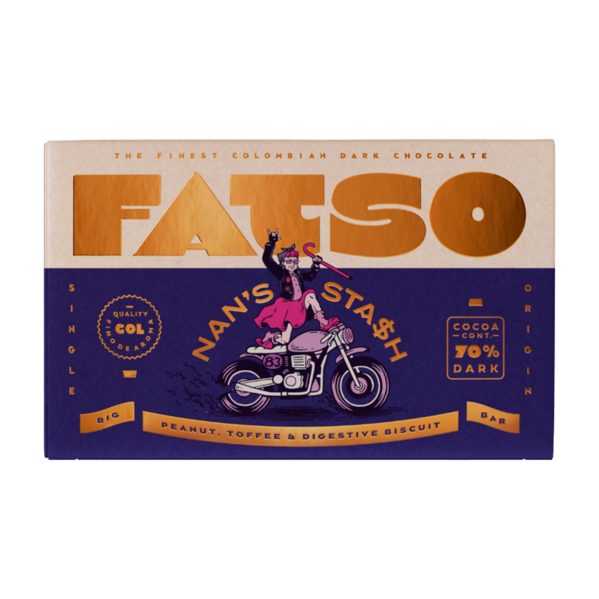 Fatso 'Nan's Stash' Peanut, Toffee & Digestive Biscuit (150g)