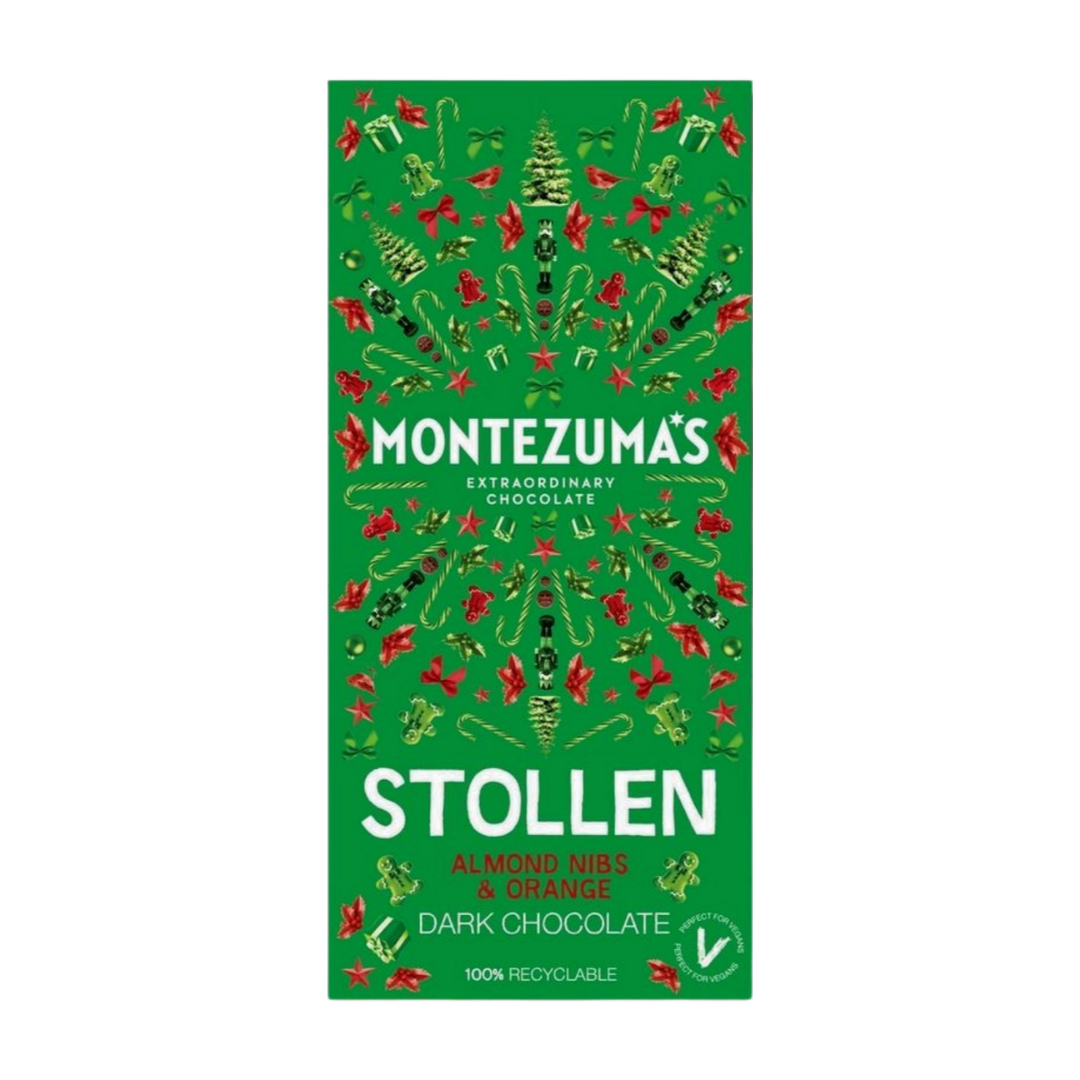 Montezuma's Stollen Almond Nibs & Orange Dark Chocolate (90g)