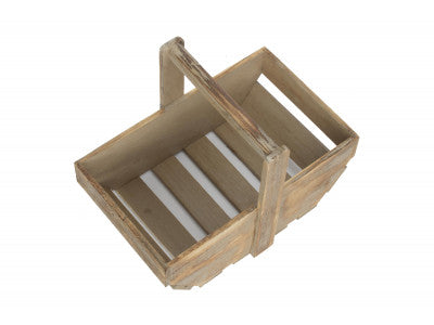 MEDIUM OAK EFFECT WOODEN TRUG