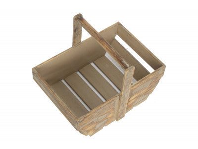 LARGE OAK EFFECT WOODEN TRUG