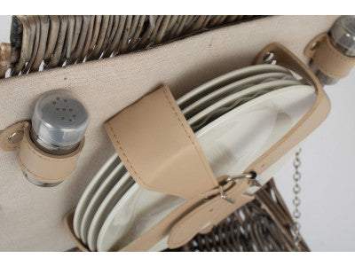 DOUBLE LIDDED 4 PERSON PICNIC HAMPER