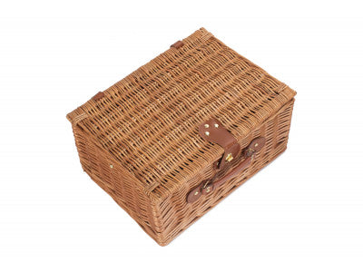 2 PERSON BLUE TWEED HAMPER