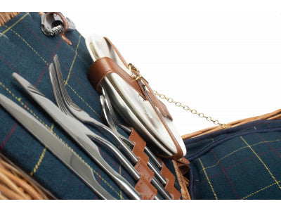 2 PERSON BLUE TWEED HAMPER