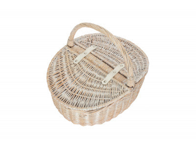 WHITE WASH FINISH OVAL PICNIC - UNLINED