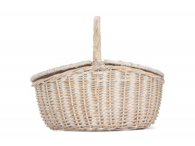 WHITE WASH FINISH OVAL PICNIC - UNLINED