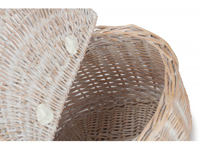 WHITE WASH FINISH OVAL PICNIC - UNLINED