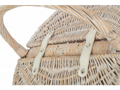 WHITE WASH FINISH OVAL PICNIC - UNLINED