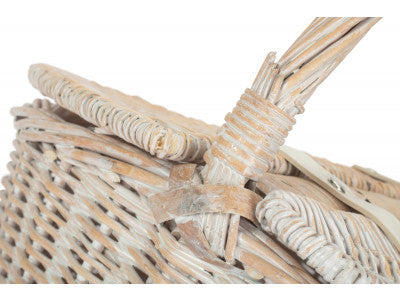 WHITE WASH FINISH OVAL PICNIC - UNLINED