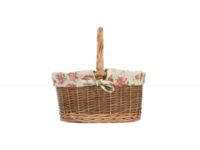 CHILD'S COUNTRY OVAL SHOPPER with GARDEN ROSE LINING