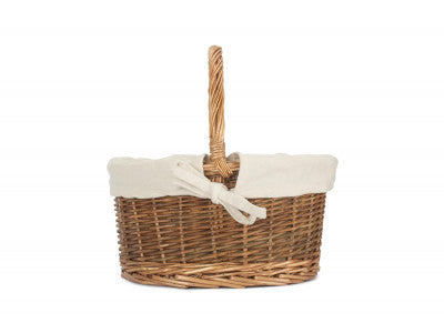 CHILD'S COUNTRY OVAL SHOPPER with WHITE LINING