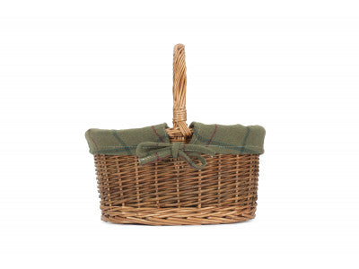 CHILD'S COUNTRY OVAL SHOPPER with GREEN TWEED LINING