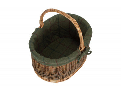 COUNTRY OVAL SHOPPER with GREEN TWEED LINING