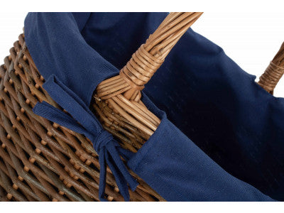 COUNTRY OVAL SHOPPER with NAVY LINING