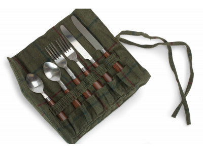 2 PERSON GREEN TWEED DOUBLE LIDDED HAMPER