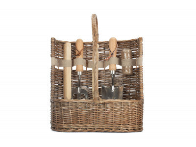 LARGE ANTIQUE WASH DELUXE GARDEN TOOL BASKET