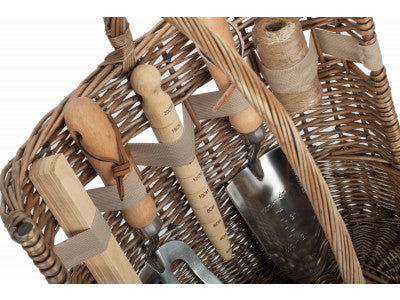 LARGE ANTIQUE WASH DELUXE GARDEN TOOL BASKET