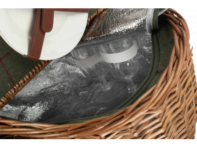 OVAL 2 PERSON GREEN TWEED FITTED HAMPER