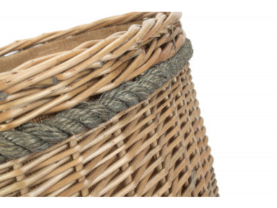 MEDIUM OVAL ROPE HANDLED LOG BASKET