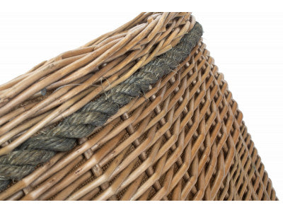 LARGE OVAL ROPE HANDLED LOG BASKET