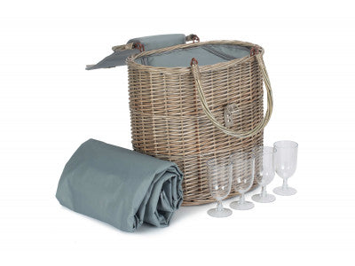 OVAL GREY CHILLER HAMPER BASKET