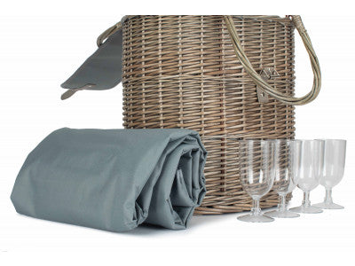 OVAL GREY CHILLER HAMPER BASKET