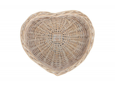 SMALL WHITE WASH HEART SHAPED TRAY