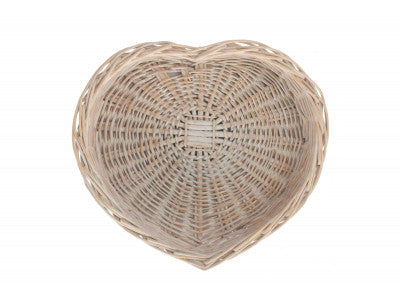 MEDIUM WHITE WASH HEART SHAPED TRAY