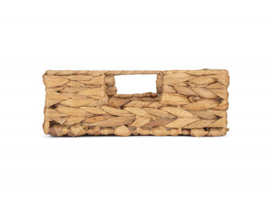 SMALL WATER HYACINTH SHALLOW RECTANGULAR STORAGE BASKET