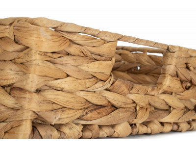 SMALL WATER HYACINTH SHALLOW RECTANGULAR STORAGE BASKET