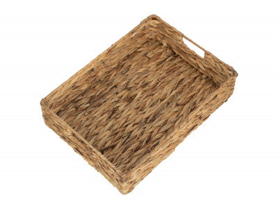 MEDIUM WATER HYACINTH SHALLOW RECTANGULAR STORAGE BASKET