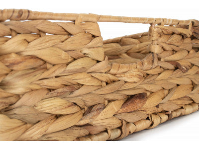 MEDIUM WATER HYACINTH SHALLOW RECTANGULAR STORAGE BASKET