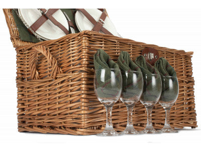 4 PERSON GREEN TWEED CHEST HAMPER