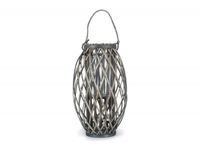 GREY WASH WILLOW CANDLE LANTERN