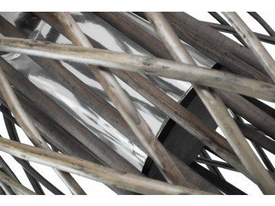 GREY WASH WILLOW CANDLE LANTERN