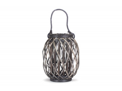 SMALL GREY WASH WILLOW CANDLE LANTERN