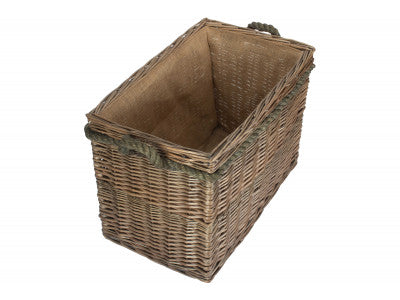 MEDIUM RECTANGULAR ROPE HANDLED LOG BASKET