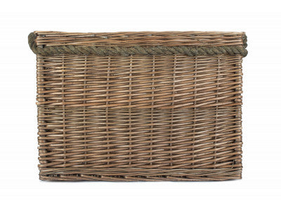 MEDIUM RECTANGULAR ROPE HANDLED LOG BASKET