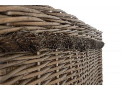 LARGE RECTANGULAR ROPE HANDLED LOG BASKET