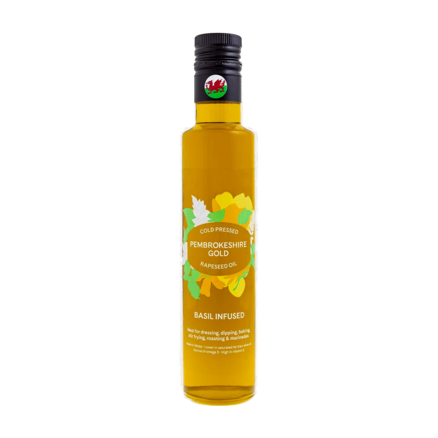 Pembrokeshire Gold Basil Infused Rapeseed Oil (250ml)