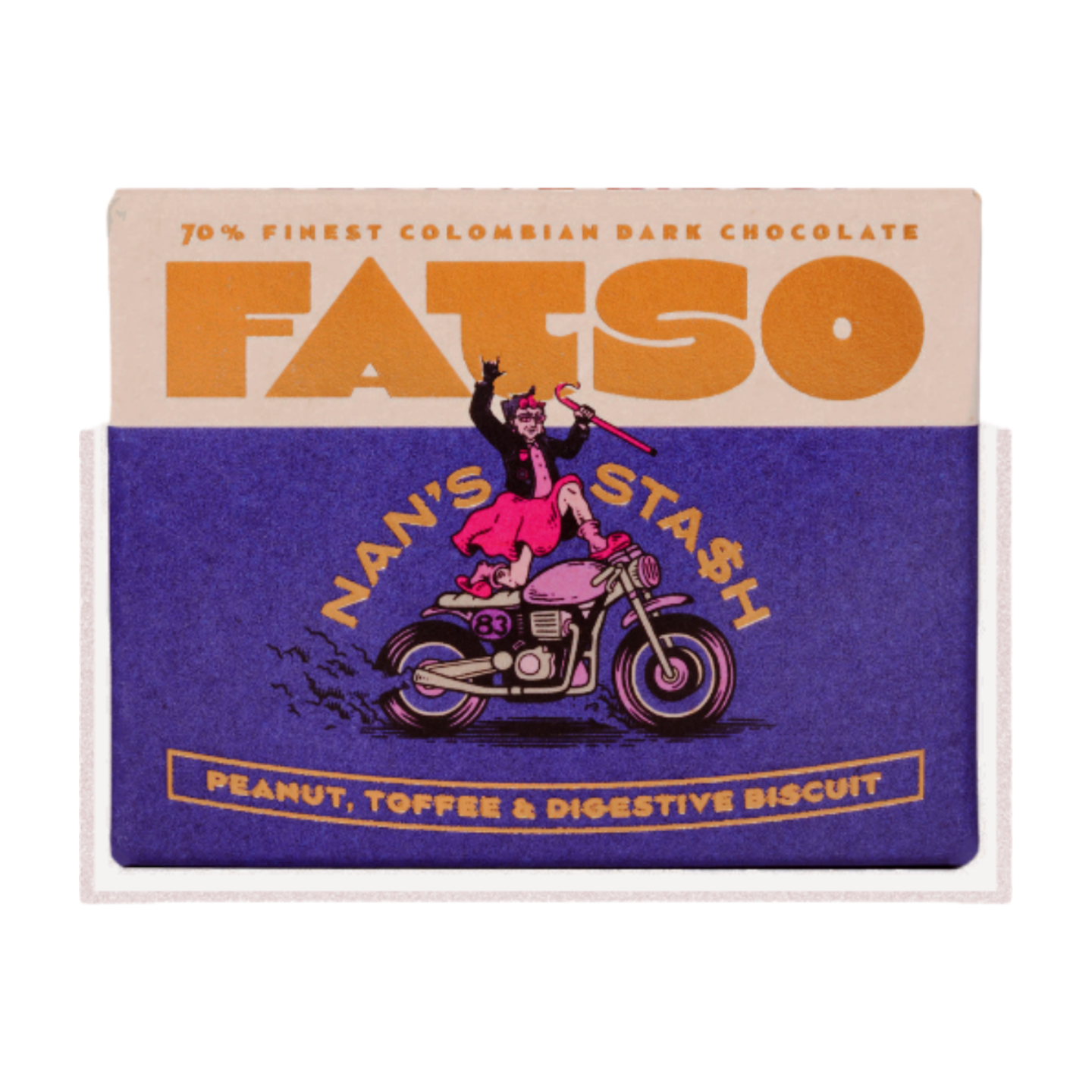 Fatso 'Nan's Stash' Peanut, Toffee & Digestive Biscuit (40g)