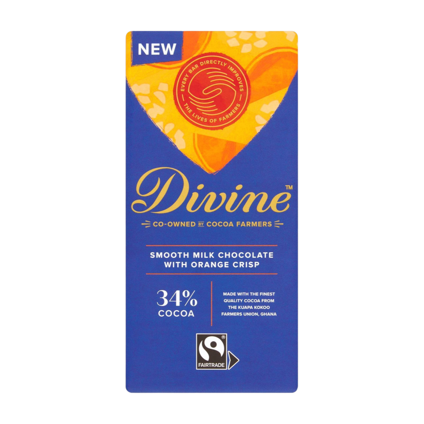 Divine Smooth Milk Chocolate with Orange Crisp (90g)
