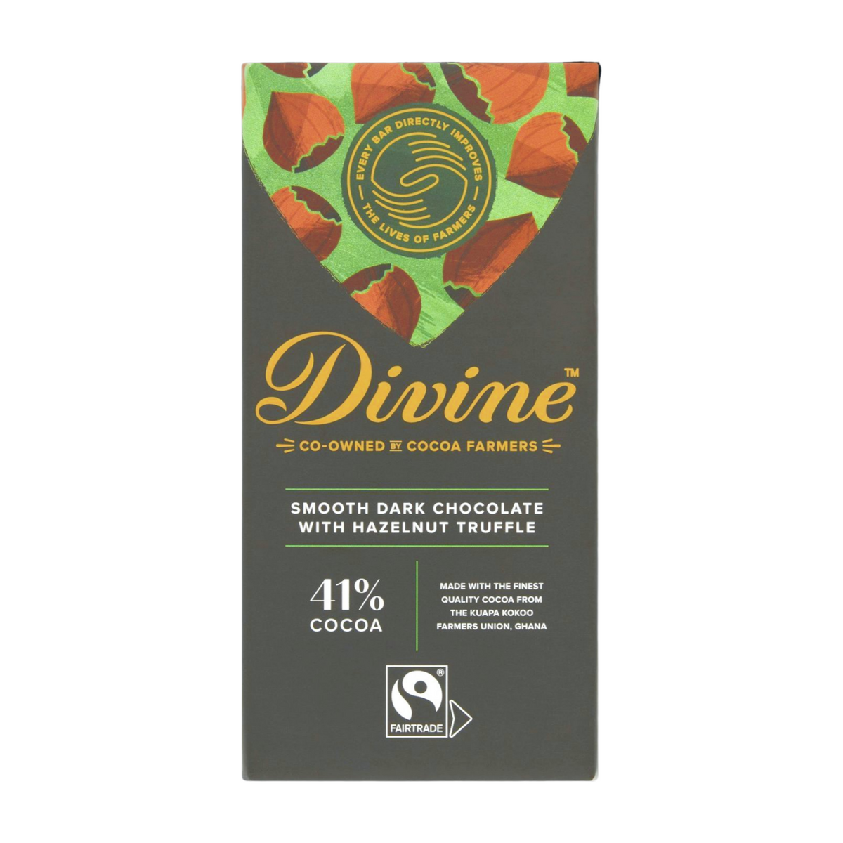 Divine Smooth Dark Chocolate with Hazelnut Truffle (90g)