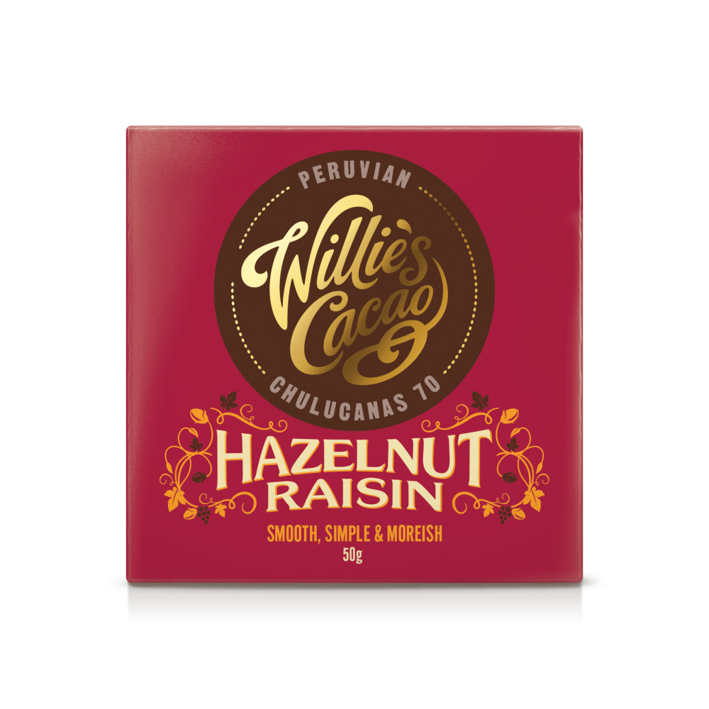 Willie's Cacao Hazelnut & Raisin Peruvian Chocolate (50g)