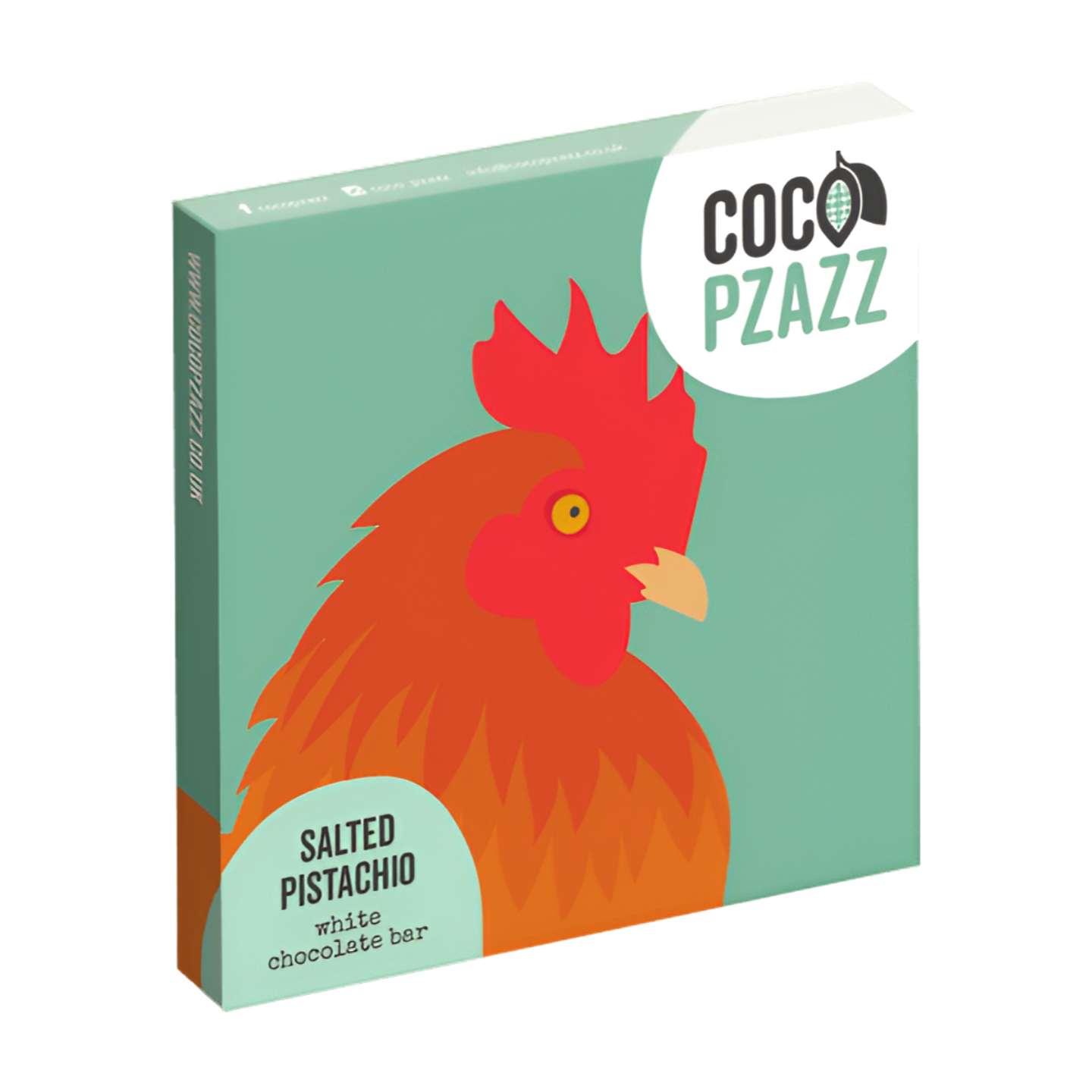 Coco Pzazz 'Chicken' Salted Pistachio White Chocolate Bar (80g)