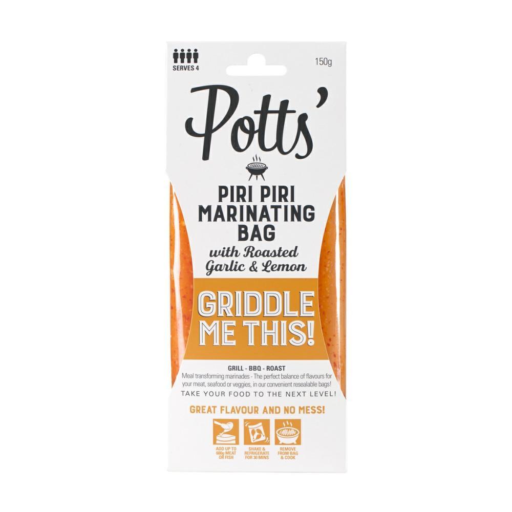 Potts Piri Piri Marinating Bag with Roasted Garlic and Lemon (150g)